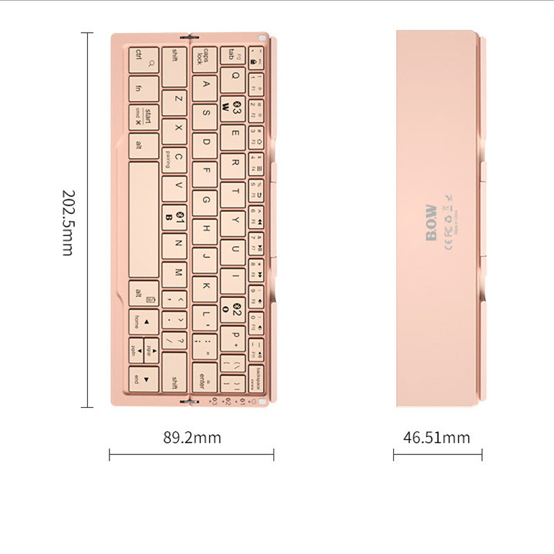 Mini Folding Bluetooth Keyboard Wireless Keypad With Stand For Phone/Tablet